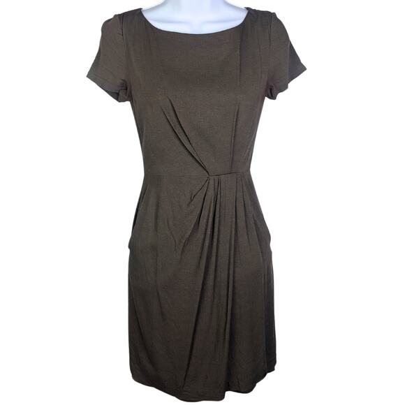 Theory Dress Womens 2 Brown Academia Smart Casual Polished Minimalist Career - Picture 1 of 9